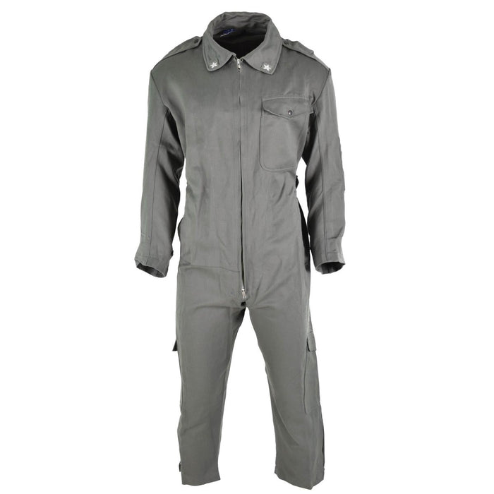 Combinaison de travail verte durable originale des forces aériennes italiennes avec fermeture à glissière et taille réglable, style surplus militaire