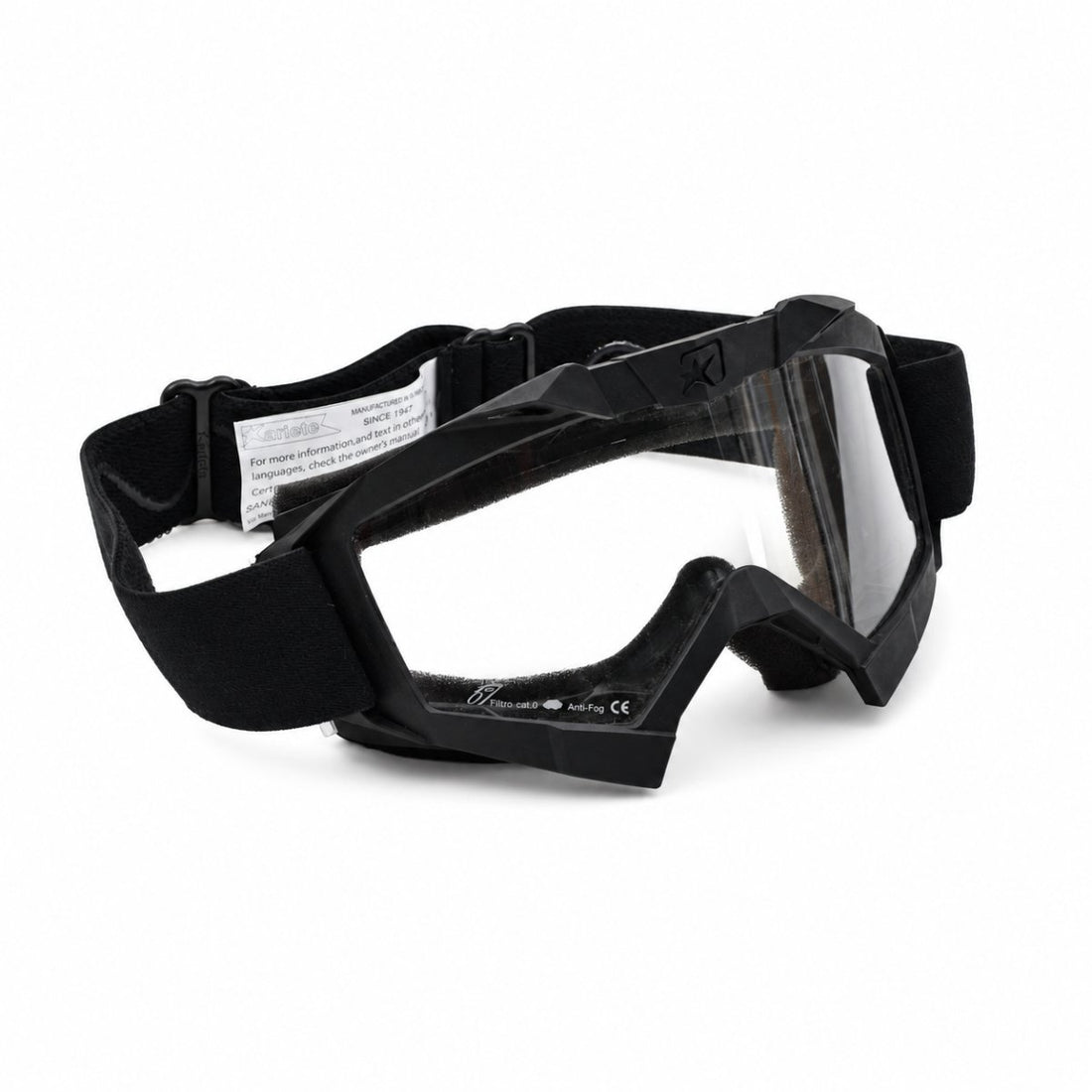 Original italienische Militär-Schutzbrille von Ariete, klares Glas, beschlagfrei, schwarz