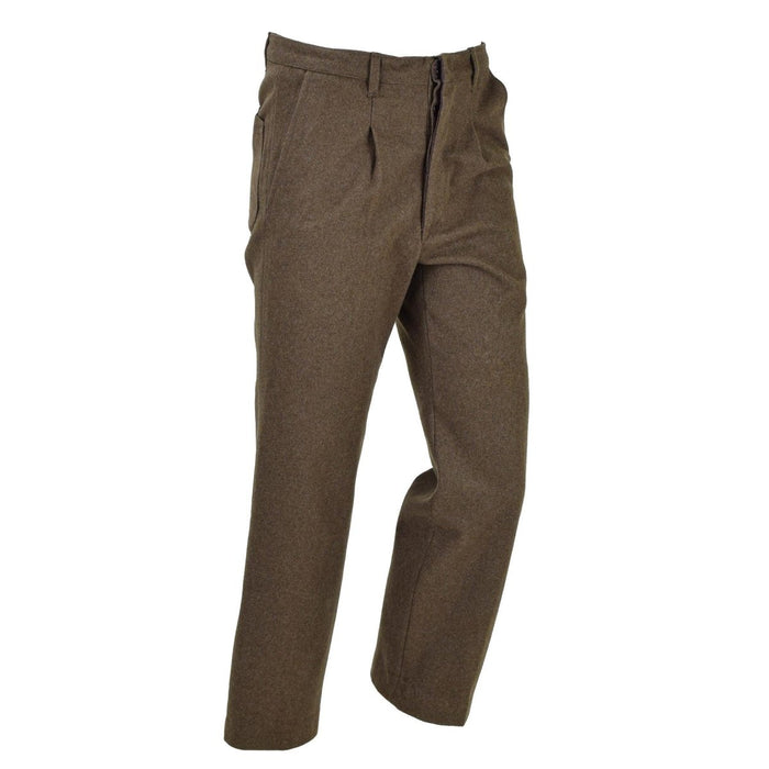Original italienische Militäruniformhose, braune Wolle, Vintage-Hose, Armee – GoMilitar