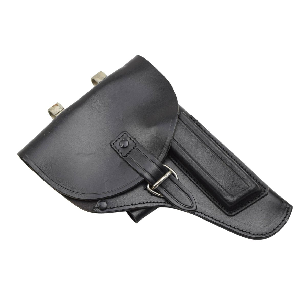 Originales italienisches Militärpistolenholster mit Schnallenverschluss für Rechtshänder, Schwarz