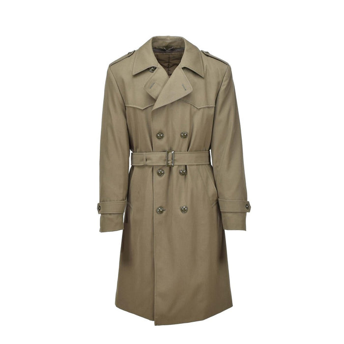 Original italienischer Militär-Trenchcoat in Khaki, formeller Mantel, gefüttert, mit Gürtel, Vintage-Stil, NEU – GoMilitar