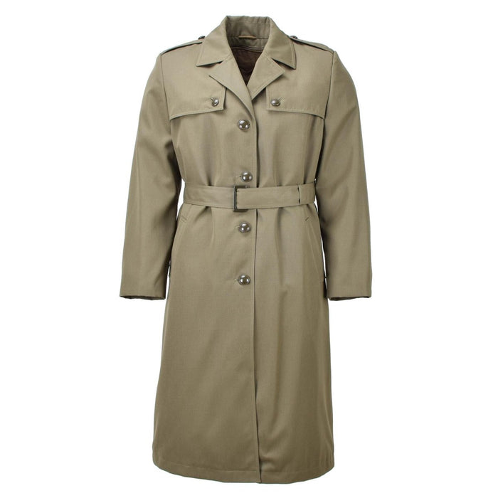 Original italienischer Militär-Damen-Trenchcoat Oliv lang mit Gürtelfutter Armee NEU - GoMilitar