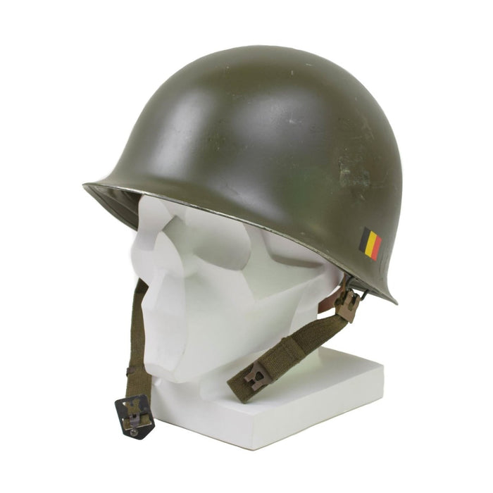Casque d'origine militaire belge en acier M51 armée de combat tactique intérieur pvc Olive - GoMilitar