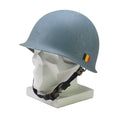 Casque militaire belge original en acier M51, combat tactique, intérieur en PVC bleu clair