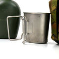 Original Netherlands Dutch Army Canteen with cup and camo cover
