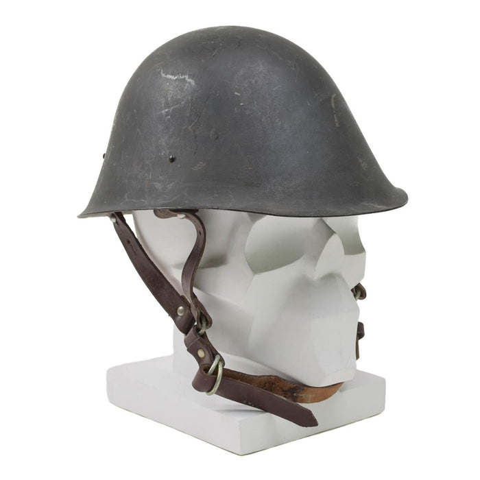 Casque tactique militaire roumain original en acier avec jugulaire de parachutiste M73 Olive - GoMilitar