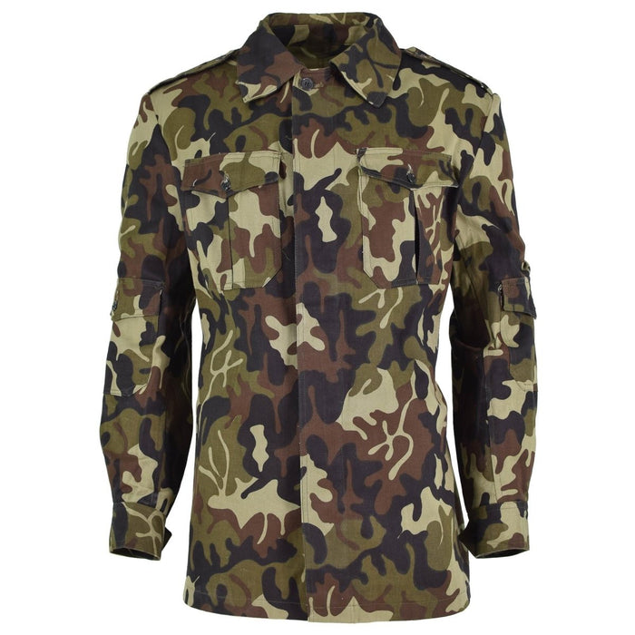 Veste de campagne originale des troupes roumaines m93 feuille de camouflage parka BDU problème militaire - GoMilitar