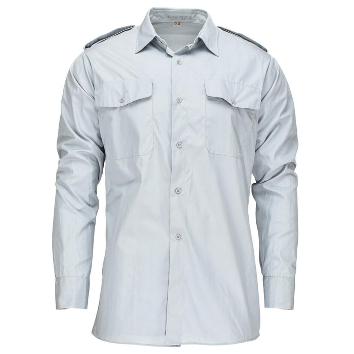 Camicia grigio-bluastra originale dell'esercito svedese Edizione militare svedese con spalline Nuovo - GoMilitar