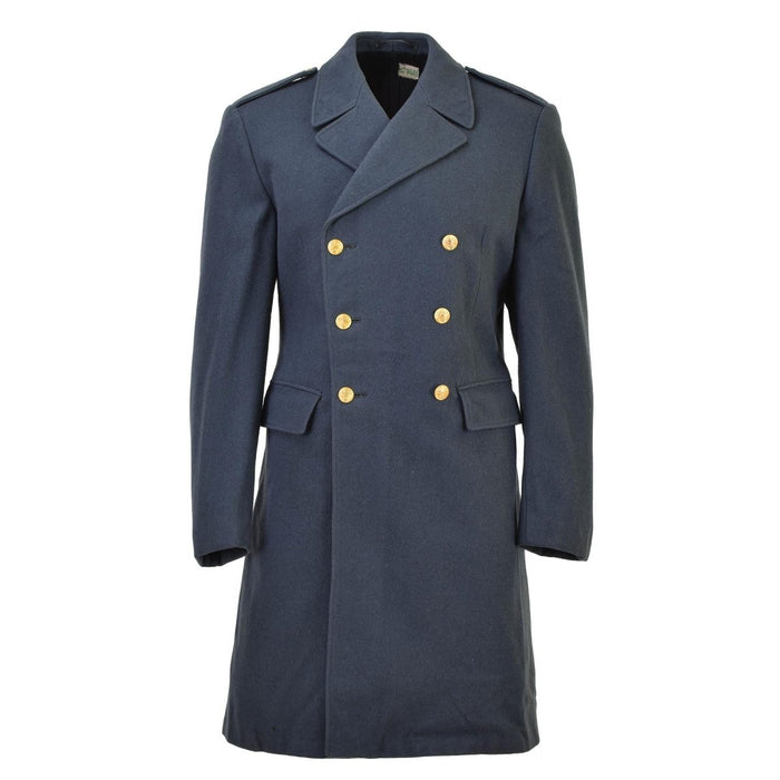 Cappotto lungo vintage originale militare svedese blu in lana con bottoni dorati - GoMilitar