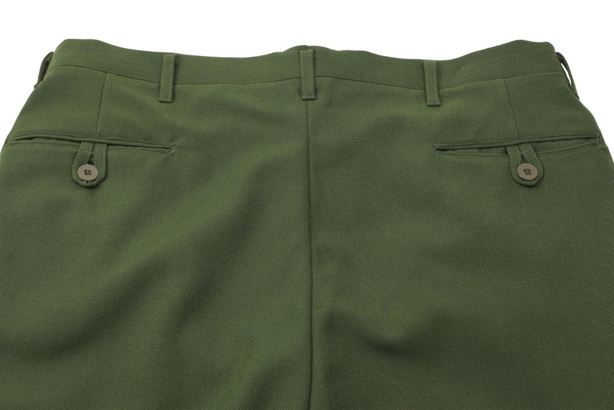 Pantaloni militari svedesi originali pantaloni per palette anteriori a pieghe verdi Nuovi