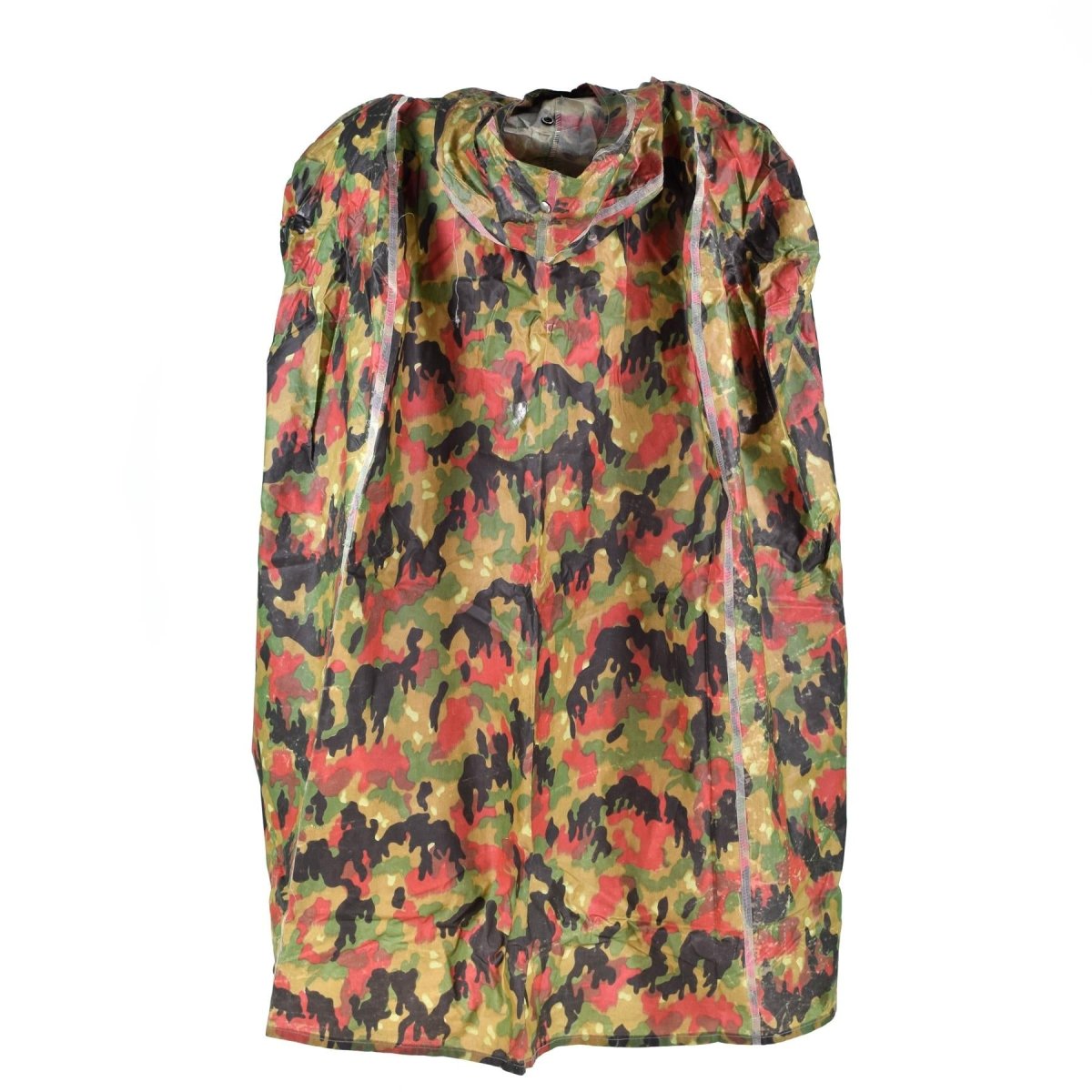 Poncho tactique en plastique camouflage original des troupes de l'armée suisse, modèle Alpenflage