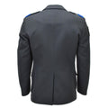 Original Schweizer Militär-Formelle Jacke im Vintage-Stil mit 4 Taschen, Dunkelgrau
