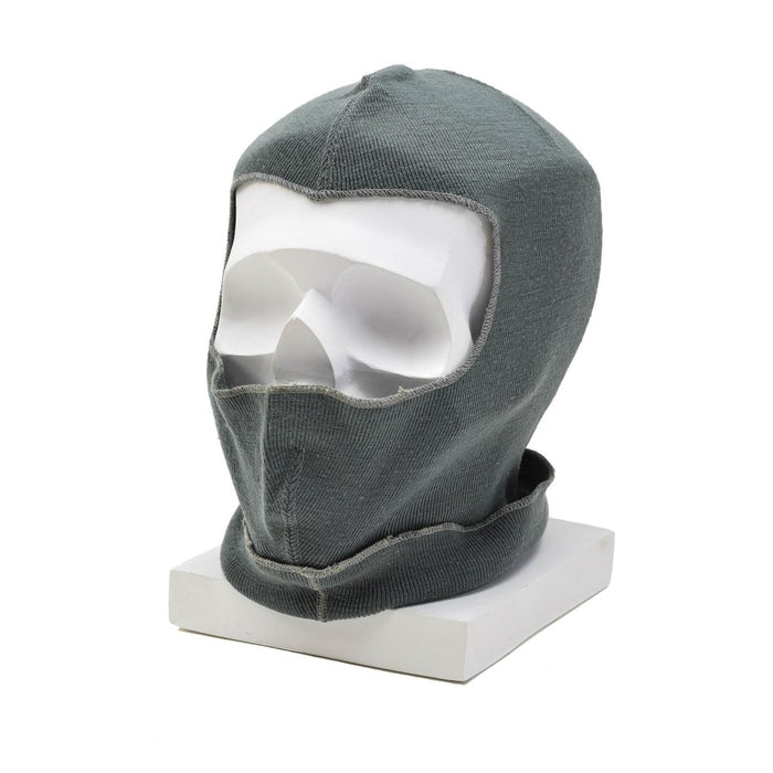 Original Schweizer Militärwoll-Sturmhaube, leichte, warme Wintermaske, elastisch, Grau – GoMilitar