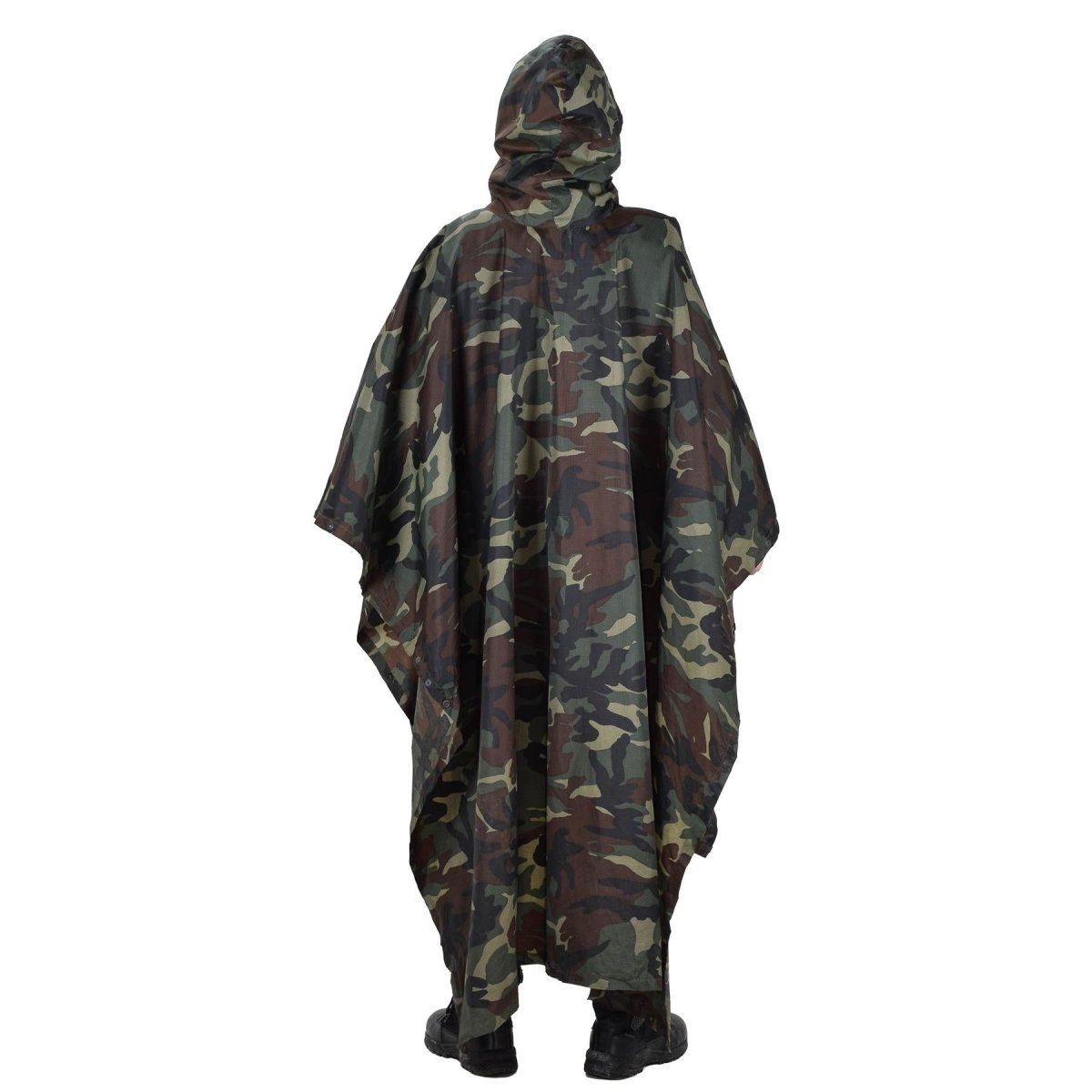 Original türkischer Militär-Camouflage-Poncho, wasserabweisend, Ripstop, mit Kapuze, Armee-