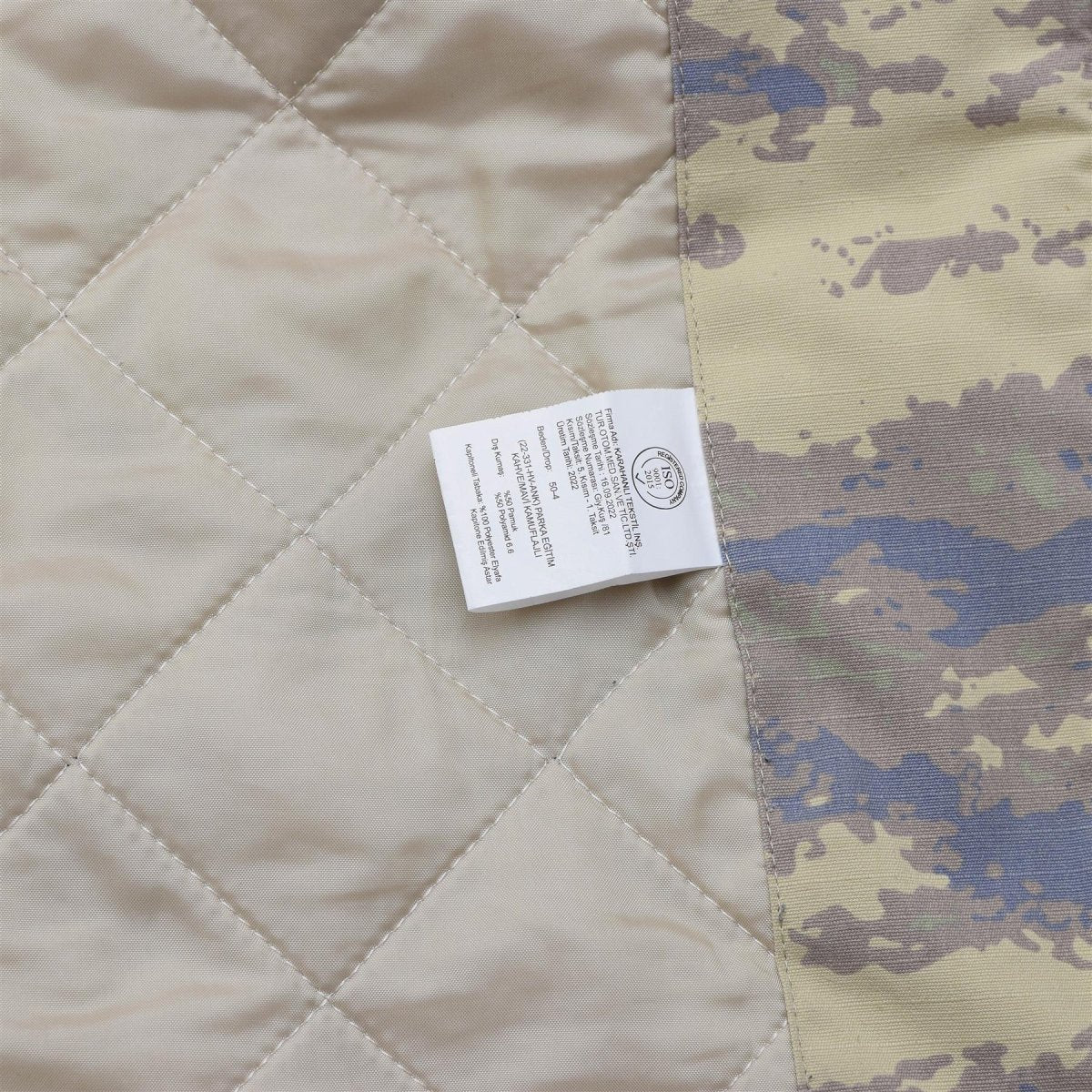 Parka militaire turque originale, doublure matelassée Rip Stop, camouflage M2018