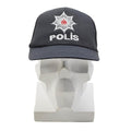 Berretto da campo militare turco originale POLIS con inserto in rete, chiusura regolabile, nero