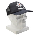 Berretto da campo militare turco originale POLIS con inserto in rete, chiusura regolabile, nero