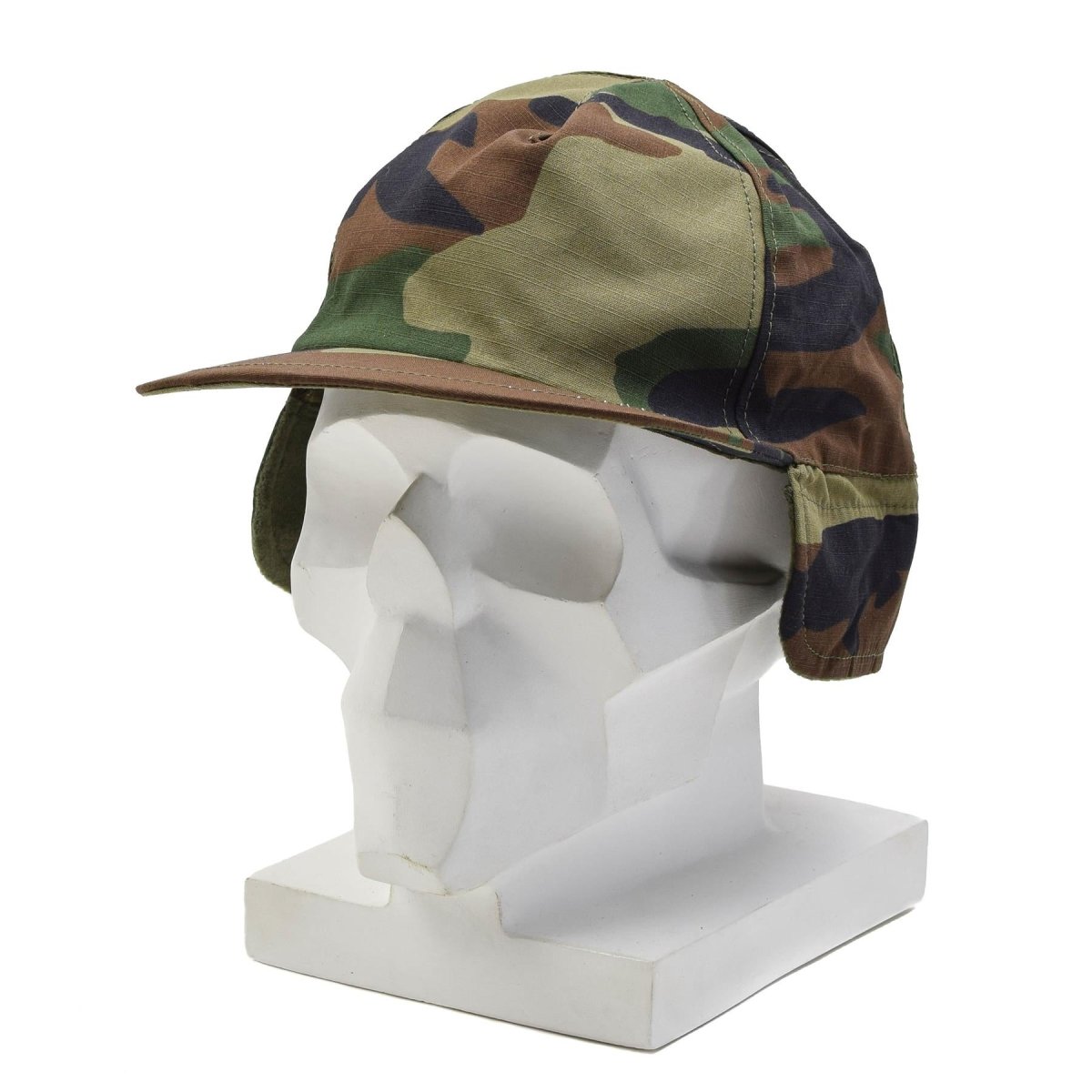 Original Turkish Military Winter Field Cap RipStop Outdoor Hat Woodland Camo