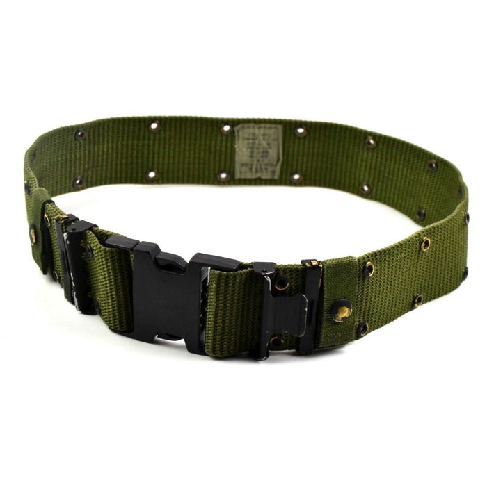 Cintura tattica originale in tela larga dell'esercito americano con fibbia in plastica resistente e occhielli in metallo per uso militare ed esterno