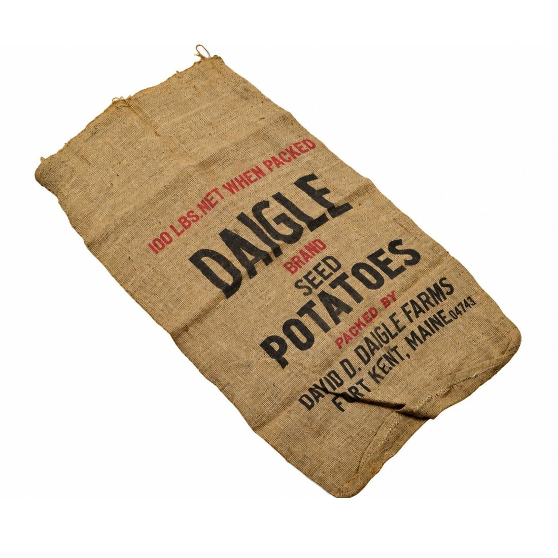 Sac à pommes de terre Original de l'armée américaine de la Seconde Guerre mondiale, sac de rangement pour surplus militaire Vintage, marron