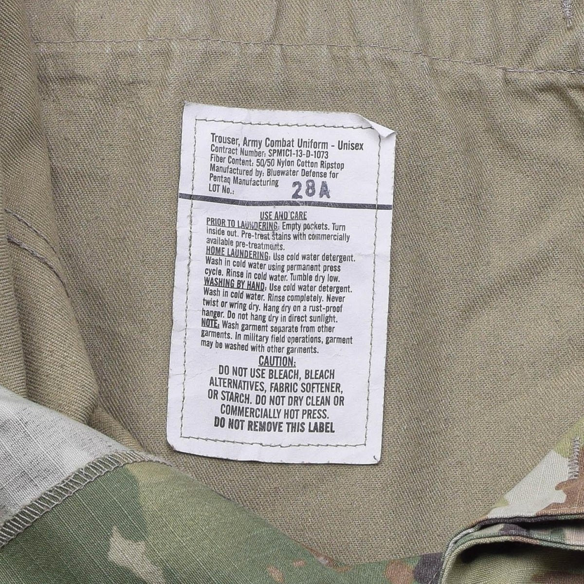 Uniforme de combat actif militaire américain original Pantalon tactique de campagne Multicam