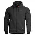 PENTAGON Phaeton Pull entièrement zippé Coupe confortable Coutures plates Capuche tempête Noir