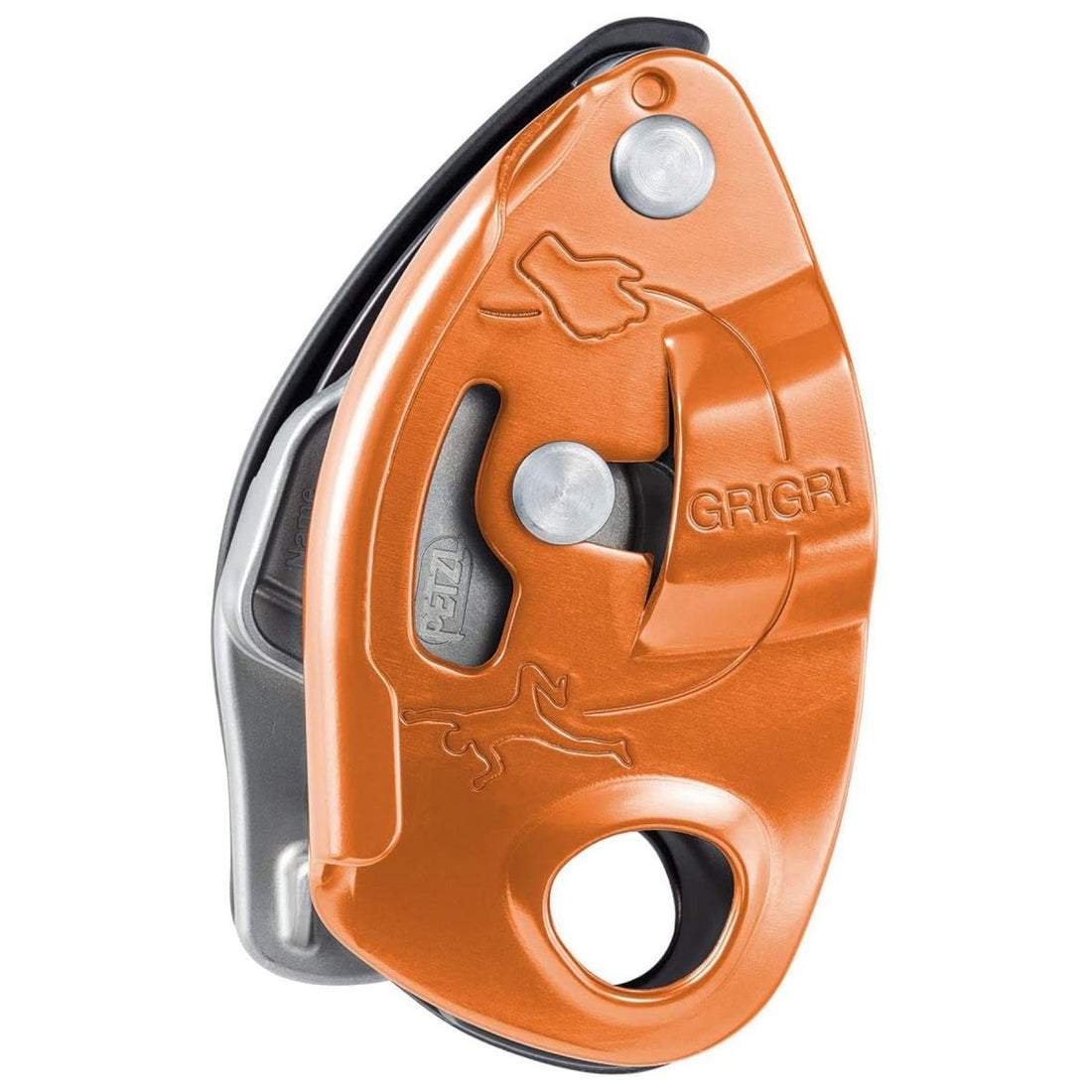 PETZL GRIGRI Sicherungsgerät, unterstütztes Bremsen, Klettern, Abseilen, Orange