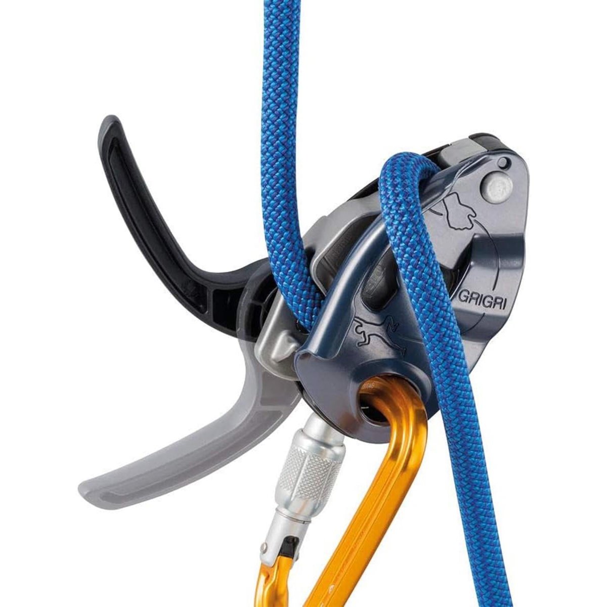 PETZL GRIGRI Sicherungsgerät, unterstütztes Bremsen, Klettern, Abseilen, Orange