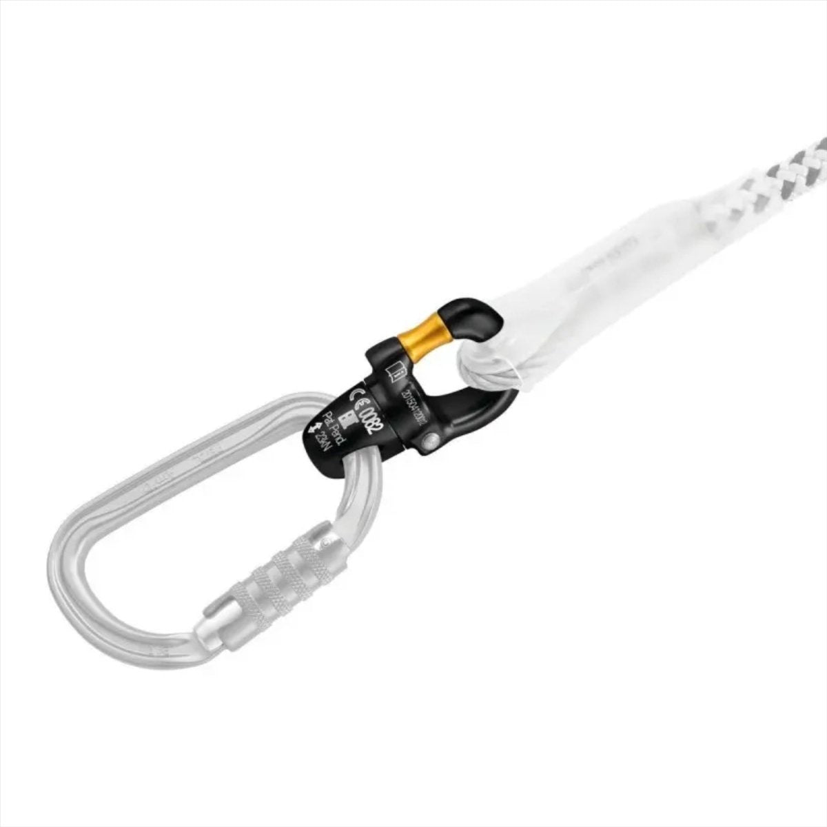 PETZL Micro-Wirbel, kompakt, zu öffnen, Kugellager-Wirbel, Klettern, Schwarz