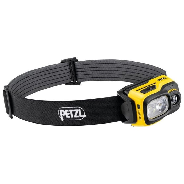 PETZL Swift RL Kopf-Taschenlampe, wiederaufladbar, wasserabweisend, Gelb – GoMilitar