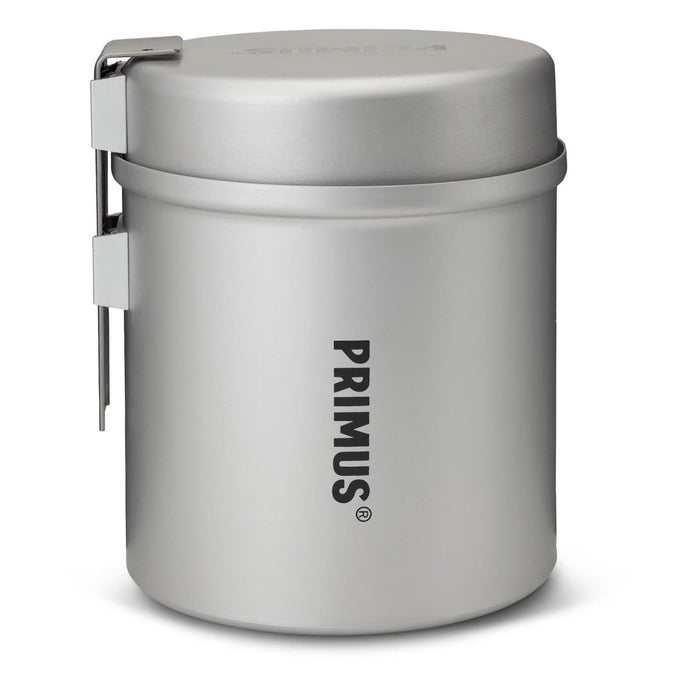 Pot Primus Essential Trek compact et léger avec revêtement en céramique pour une cuisine extérieure efficace et un nettoyage facile.