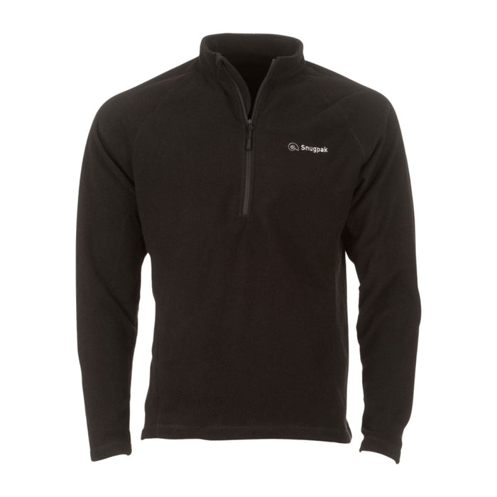 Giacca in pile Snugpak IMPACT Colletto rialzato morbido Protezione per il mento Zip 1/4 Nero - GoMilitar