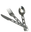 Besteckset aus Edelstahl, 3-teilig. Essbesteck, Messer, Gabel, Löffel