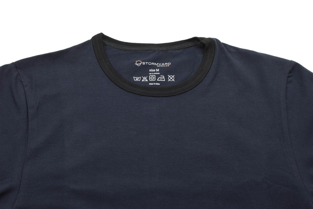 Stormvard klassisches Baumwoll-T-Shirt mit kurzen Ärmeln, taktisch, lässig, dunkelblau