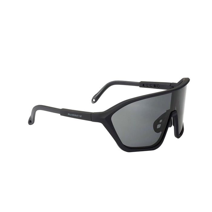Occhiali tattici full frame SWISS EYE con protezione UV e lenti da tiro larghe con design a montatura nera