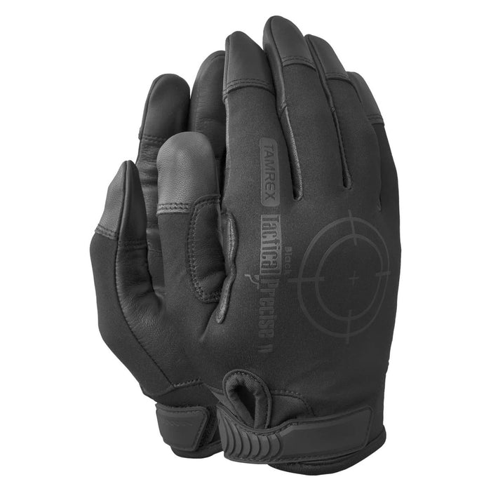 TAMREX Tactical Precise Handschuhe, Schafsleder, Handfläche, flexibel, 4-Wege-Stretch, Schwarz – GoMilitar