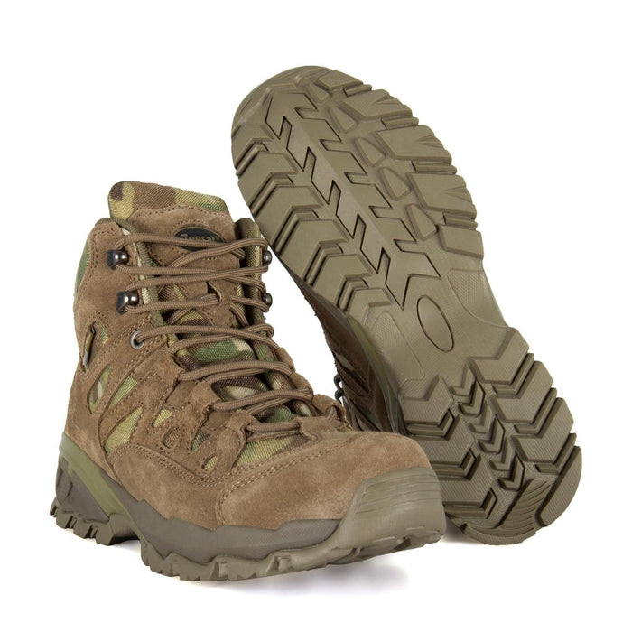 Teesar SQUAD MULTICAM Stiefel mit seitlichem Reißverschluss, Camping, Wandern, Trekking, Kampfschuhe – GoMilitar