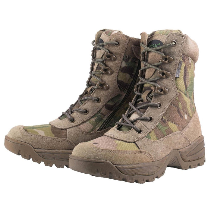 Teesar TACTICAL MULTICAM stivali zip laterale caccia escursionismo trekking calzature duty - GoMilitar