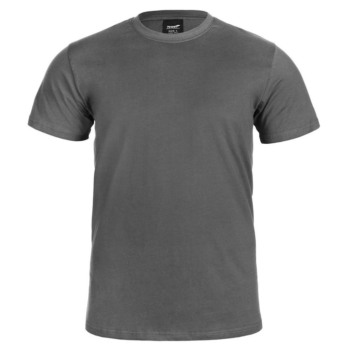 Maglietta intima grigia TEXAR in cotone militare con tessuto traspirante e cuciture rinforzate per resistenza e comfort.
