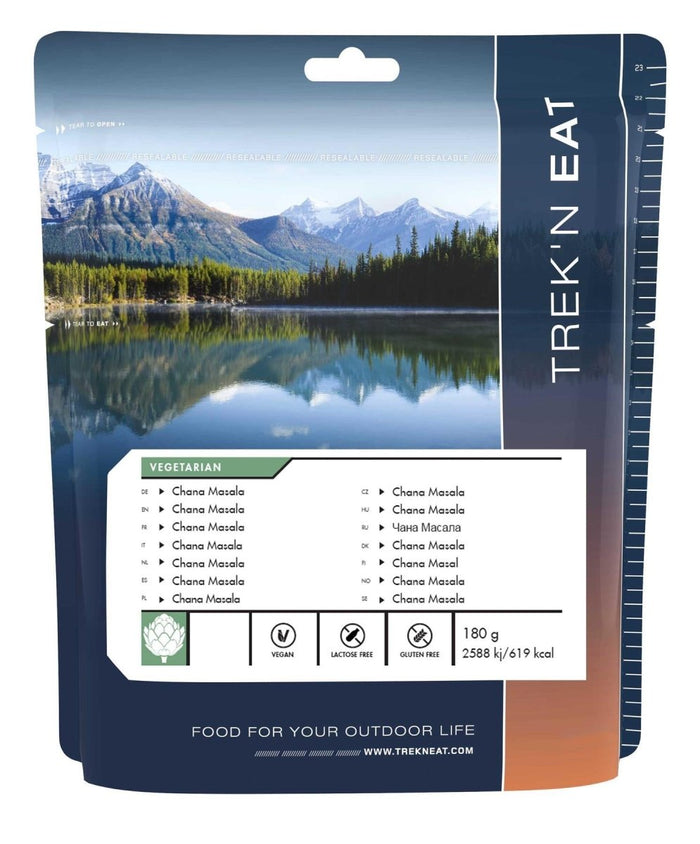 Trek'N'Eat ​​Vegane Mahlzeit Chana Masala gefriergetrocknete Outdoor-Lebensmittel Wandern 180 g – GoMilitar