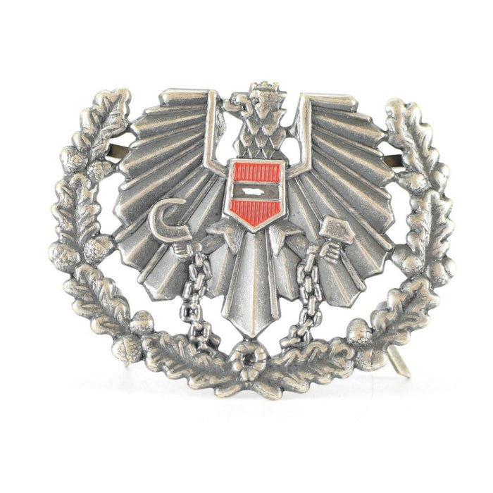 Autentico cappello con aquila dell'esercito austriaco, berretto, spilla, coccarda, stemma militare dell'Austria multicolore