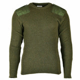 Pull original de l'armée britannique Commando Green Olive pull en laine pour homme