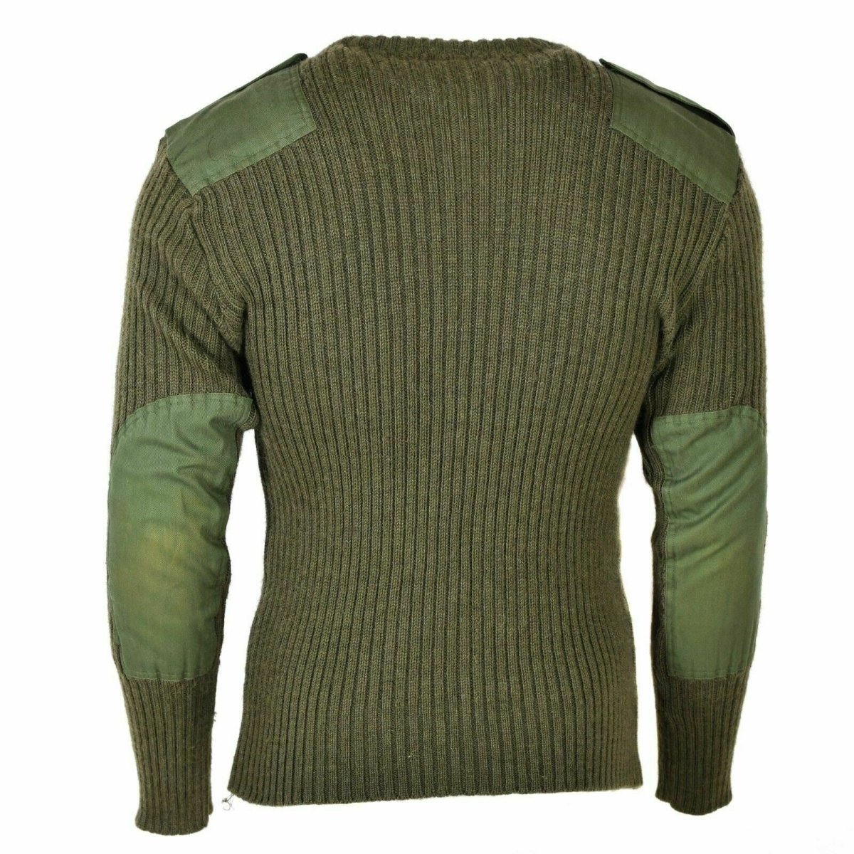 Pull original de l'armée britannique Commando Green Olive pull en laine pour homme